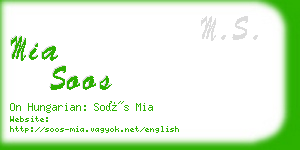mia soos business card